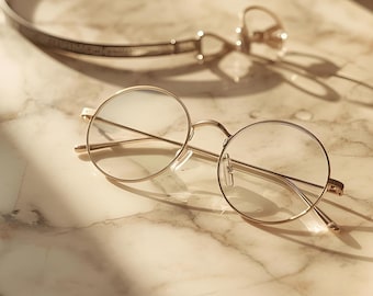 Vintage Style Round Metal Frame Blue Light  Glasses| Thin Frame Computer Glasses