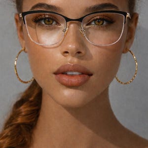 Half Frame Cat Eye Metal Blue Light Glasses|Screen Protection and Computer Glasses