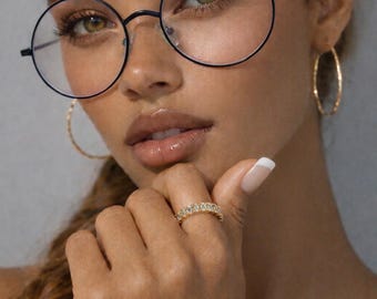 Vintage Style Round Metal Frame Blue Light Glasses | Black Stylish Thin Frames