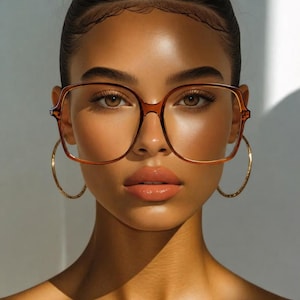 Amber Wide Frame Blue Light Blocking Glasses| Thin Frame RX Ready Removable Lens| Screen Protection and Computer Glasses