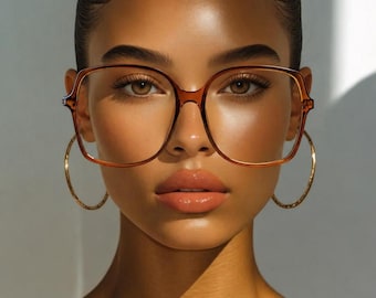 Amber Wide Frame Glasses| Blue Light Blocking Glasses| Ultra Lightweight