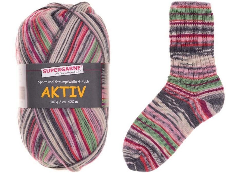 Supergarne Sock Yarn Aktiv superwash 100g/459yd Alpi 3442 FREE shipping any two Bild 1