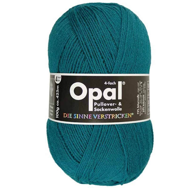 Opal Sock Yarn Uni Solid, 100g/465 yds, #9934 Teal Blue-Green FREE shipping (any two+)