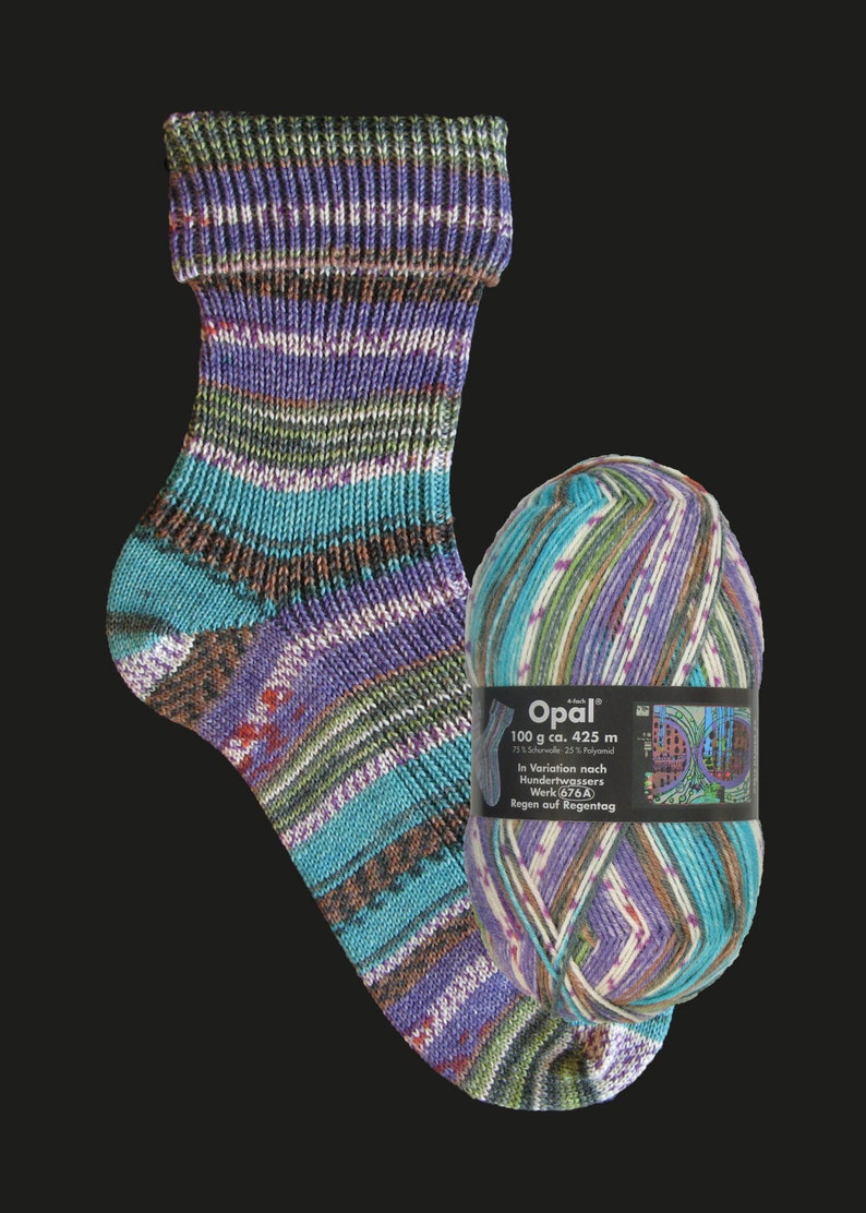 Opal Sock Yarn Hundertwasser, 100g/465yds, 2106 FREE shipping any two image 1