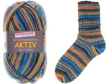 Supergarne Sock Yarn Aktiv 4-ply superwash 100g/459yd Africa #2356 FREE shipping (any two+)