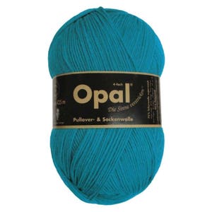 Opal Sock Yarn Uni Solid, 100g/465 yds, #5183 Turquoise Blue FREE shipping (any two+)