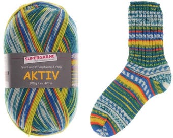 Supergarne Sock Yarn Aktiv 4-ply superwash 100g/459yd Alpine #2655, FREE shipping (any two+)