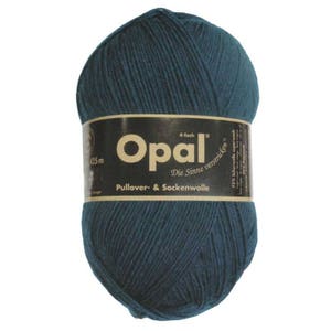 Opal Sock Yarn Uni Solid, 100g/465 yds, #5187 Blue Petrol FREE shipping (any two+)