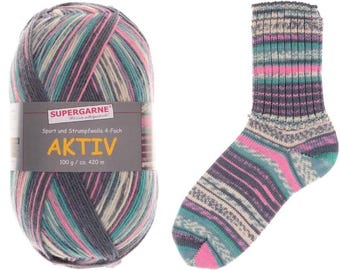 Supergarne Sock Yarn Aktiv 4-ply superwash 100g/459yd Alpine #2644, FREE shipping (any two+)