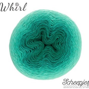 Scheepjes Whirl Ombre yarn cake gradient cotton acrylic #560 Jade JimJam