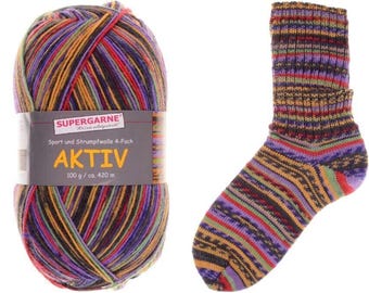 Supergarne Sock Yarn Aktiv 4-ply superwash 100g/459yd Africa #2352 FREE shipping (any two+)