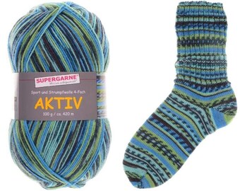 Supergarne Sock Yarn Aktiv 4-ply superwash 100g/459yd Africa #2364 FREE shipping (any two+)