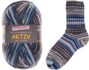 Supergarne Sock Yarn Aktiv 4-ply superwash 100g/459yd Alpine #2662, FREE shipping (any two+)