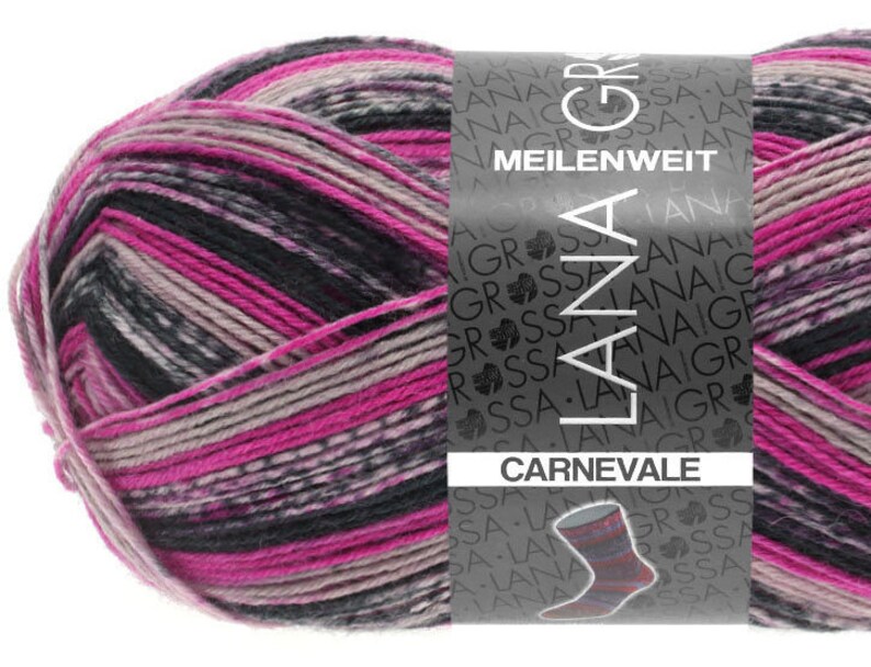 Lana Grossa Meilenweit Sock Yarn 4-ply superwash 100g Carnevale #5504