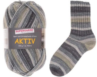 Supergarne Sock Yarn Aktiv  100g/459yd #4896 FREE shipping (any two+)