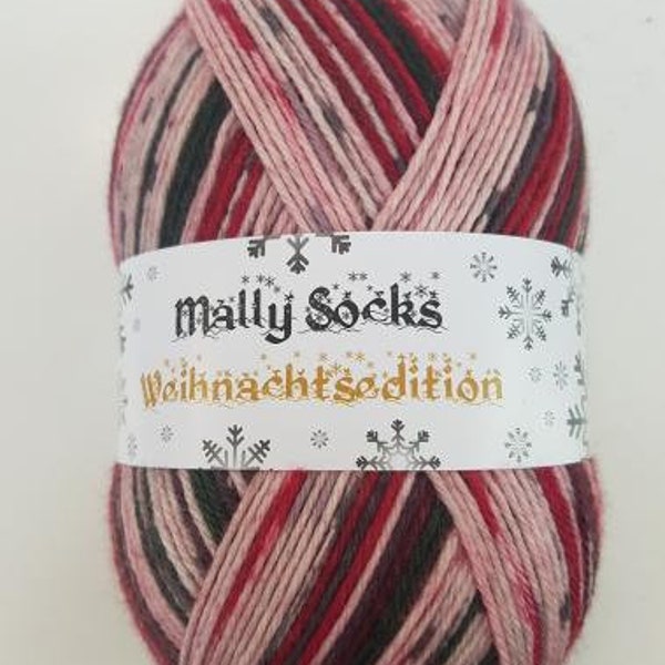 Ferner Wolle Mally Socks Sock yarn Christmas 6-ply superwash 5.3oz/492 yds #24