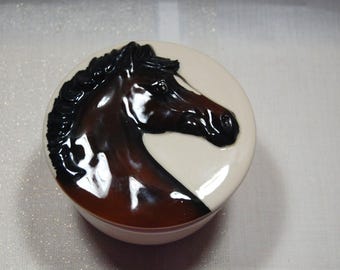 Horse Head Jewelry Trinket Box Happy Appy Valley Studio Waterford Ohio 2002