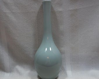 Vintage Japanese Celadon Bud Vase High Gloss Mid Century Modern MCM Decor