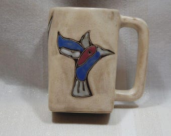 Mara Designs Hummingbird Pottery Mug Mexico Studio Art Pottery Signed