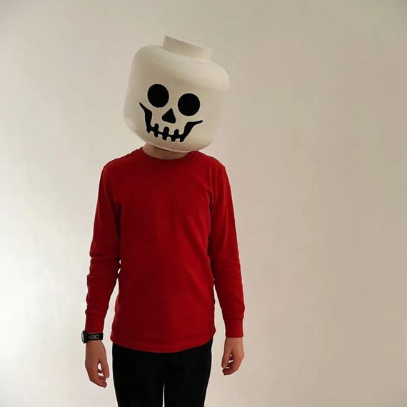 Skeleton Minifigure Mask for Kids – Fun Halloween Costume, Dress