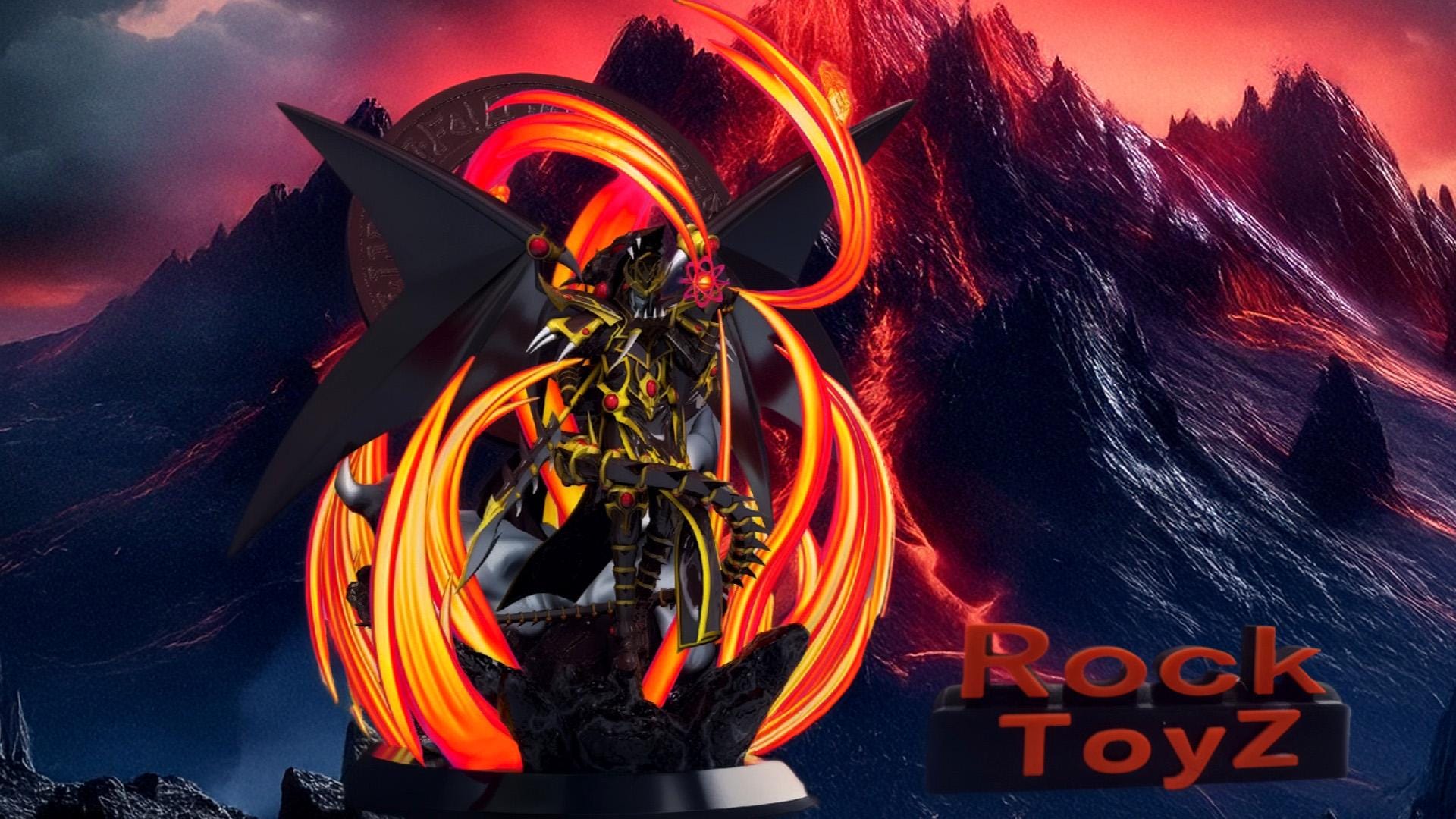 3D Printed Resin Yugioh Fully Painted Figure Red Eyes Dark Dragoon