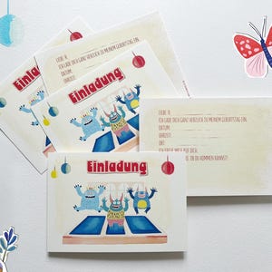 5x/10x Einladungskarten Kindergeburtstag / Einladung für Kinder /Geburtstagseinladung Set "Indoor Spielplatz“ oder "Trampolinhalle"