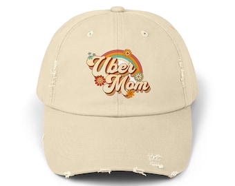 UberMom Distressed Cap, Super Mom Gift, Busy Mom Gift, Mom Life Hat