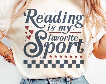 Lesen ist mein Lieblingssport PNG: Buchliebhaber Design (Digitaler Download)