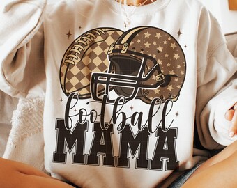 Retro Football Mama PNG: Design xadrez (download digital)
