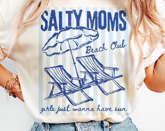 Salty Moms Beach Club PNG, Retro Summer Vibes Sublimationsdatei (digitaler Download)