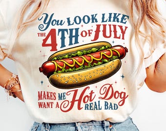 Funny 4th of July Hotdog PNG: Retro America Design (Digital Download)