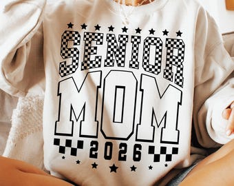 Senior Mom 2026 PNG: Checkered Sublimation Design (Digital Download
