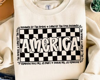 America Checkered PNG: Patriotic Design (Digital Download)