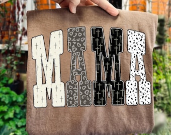 Retro Leopard Mama Christian PNG: Mom Shirt Sublimation (Digital Download)