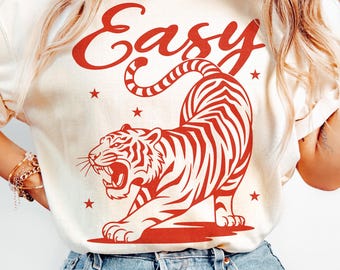 Tigre retro PNG: Gráfico animal vintage, diseño de sublimación (descarga digital)