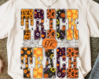 Teacher Halloween PNG: Ghost Coquette Sublimation Design (Digital Download)