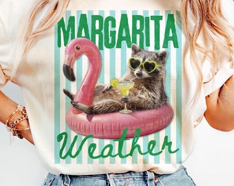 Waschbär Margarita Wetter PNG, Sommer Shirt Design (digitaler Download)