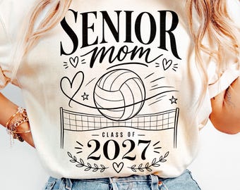 Senior Mom Volleyball Png, Class Of 2027 Volleyball Sublimation Design, Volleyball Mom Retro Png, Senior Digital Download