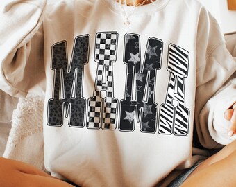 Retro Mama PNG Bundle: Leopard, Fire, Star Checkered Designs (Digital Download)