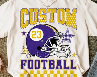 Custom Football Helmet Png Name Number Personalized Team Shirt Design Sublimation Digital Download Game Day Varsity File