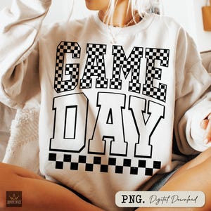 Checkered Game Day PNG, Checkered Game Day Shirt Png, Game Day Checkered School Sport Sublimation Png, Trendy Football Season Png