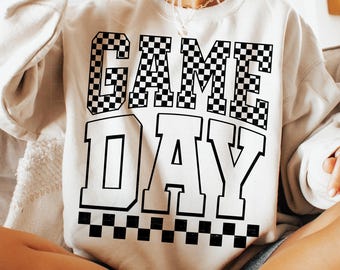 Checkered Game Day PNG: School Sports Sublimation Design (Digital Download