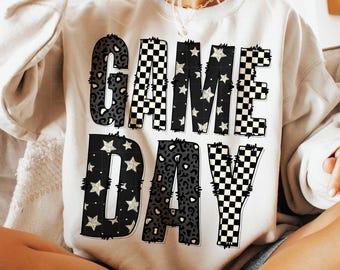 Leopard Checkered Game Day PNG: Sublimation Design (Digital Download)