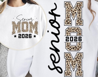 Leopard Senior Mom 2026 PNG: Sublimation Design (Digital Download