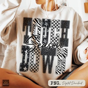 Touchdown Season PNG, Game Day Png, Football Season Png, Football Game Day Png, Football Shirt Png, Sports Mom Png, Checkered Football Mom