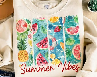 Retro Summer Vibes PNG: Beach Scene Sublimation Design (Digital Download