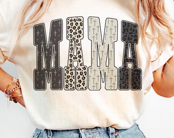Retro Leopard Mama Christian PNG: Mom Shirt Sublimation (Digital Download