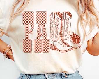 Western Cowgirl Boots Fall PNG: Retro Pumpkin Sublimation Design (Digital Download)