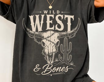 Wild West Bull Skull Png, Western Cow Skull Cactus Sublimation, Barbed Wire Desert Design, Rodeo Digital Download