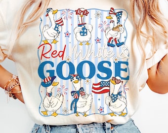 Patriotic Goose PNG: 4th of July USA Design (Digital Download